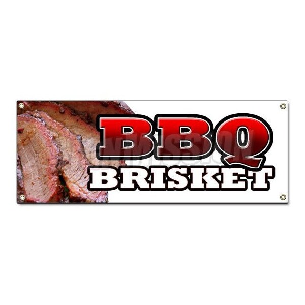 BBQ BRISKET BANNER SIGN slow cooked texas north carolina pork beef good